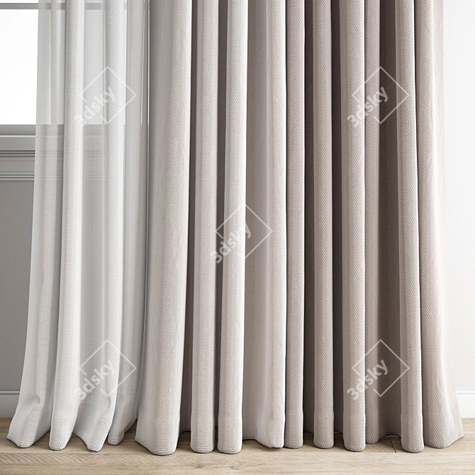 Detailed Curtain Model Set 3D model image 2