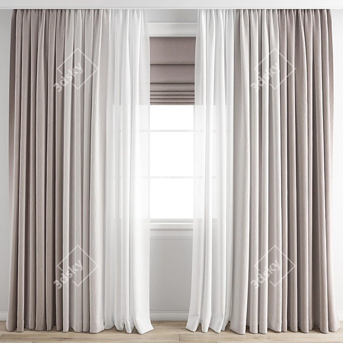 Detailed Curtain Model Set 3D model image 4