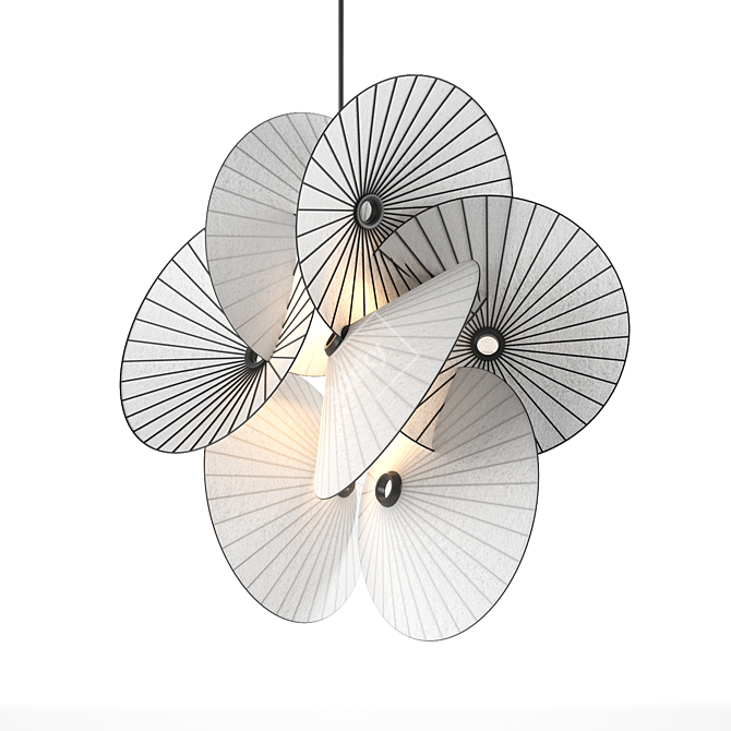 Modern Pendant Light Fixture, White 3D model image 1