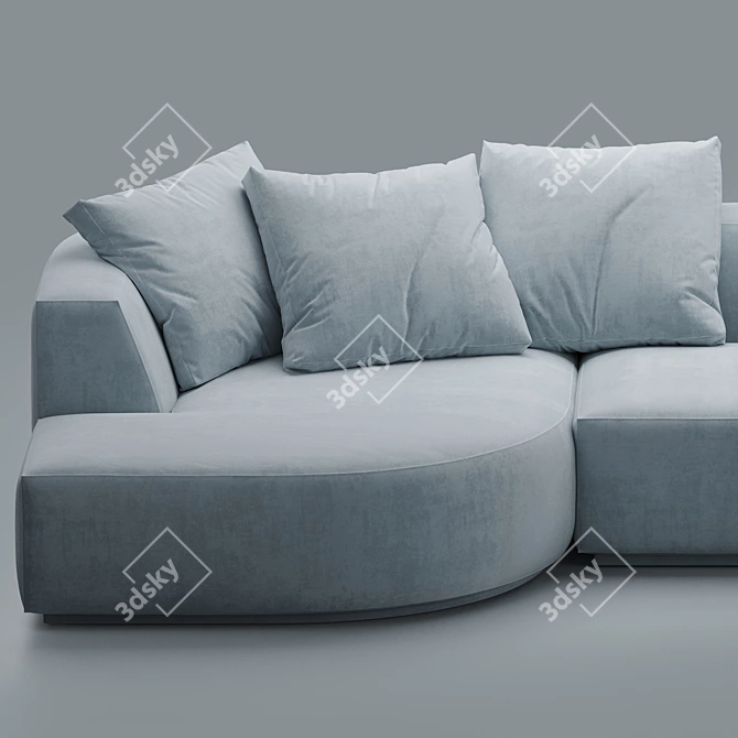 Nathan Anthony Blue Contemporary Sectional 3D model image 4