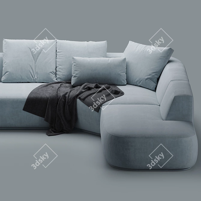 Nathan Anthony Blue Contemporary Sectional 3D model image 5