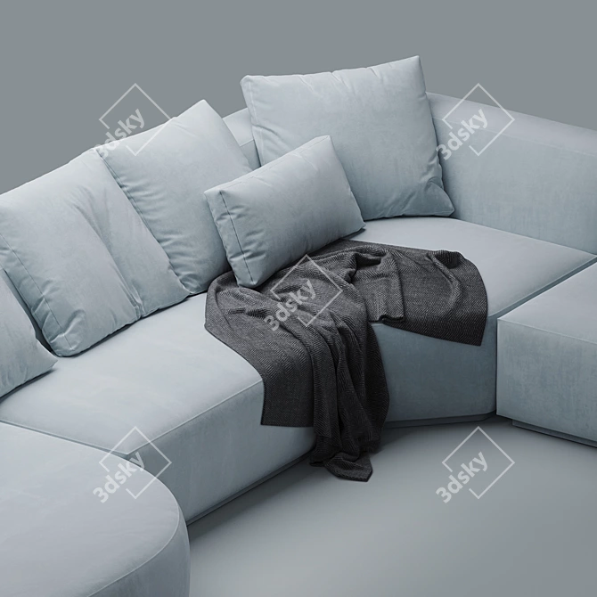 Nathan Anthony Blue Contemporary Sectional 3D model image 6