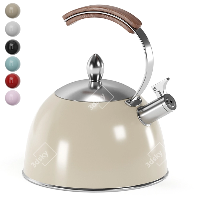 Sleek Stainless Tea Kettle 3D model image 1