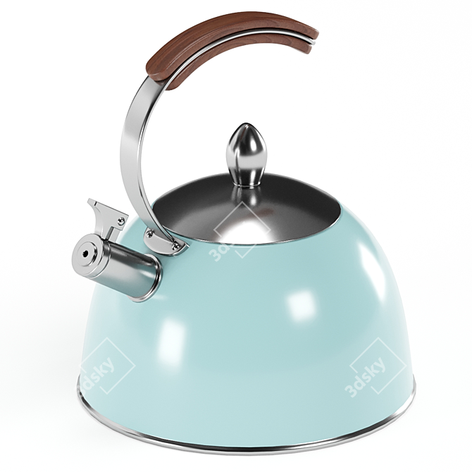 Sleek Stainless Tea Kettle 3D model image 2