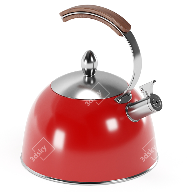 Sleek Stainless Tea Kettle 3D model image 4