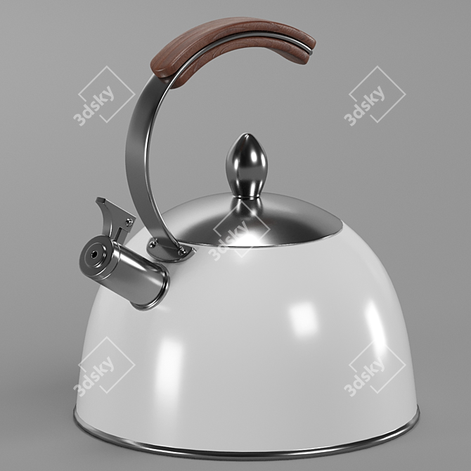 Sleek Stainless Tea Kettle 3D model image 6