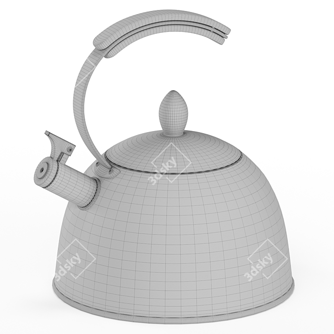 Sleek Stainless Tea Kettle 3D model image 7