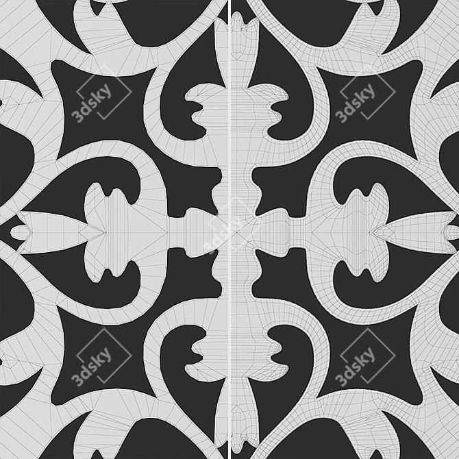 Decorative Panel Set: Floral Ornament 3D model image 4