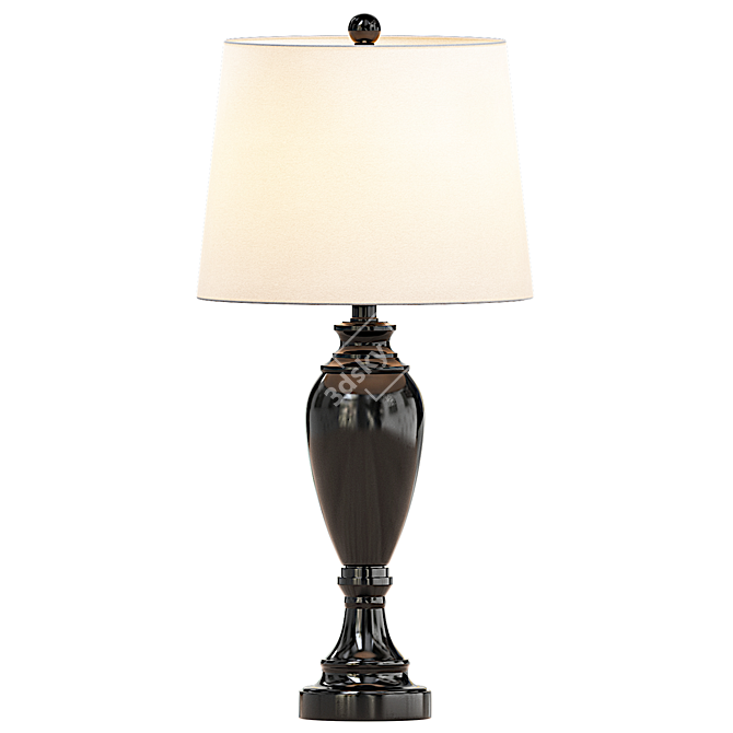 Elegant Akhtari Metal Table Lamp 3D model image 1