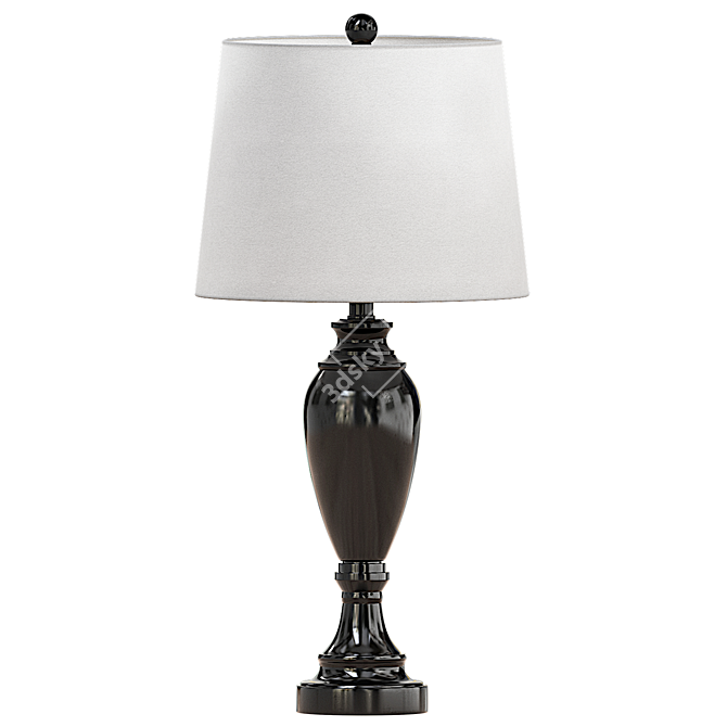 Elegant Akhtari Metal Table Lamp 3D model image 2