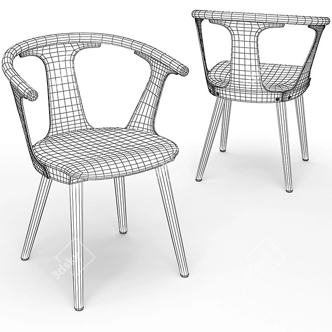 Modern SK2 Dining Chair Upholstered 3D model image 7