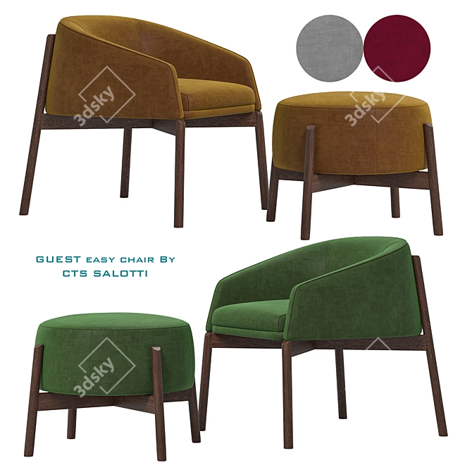 Modern Upholstered Armchair by CTS 3D model image 1