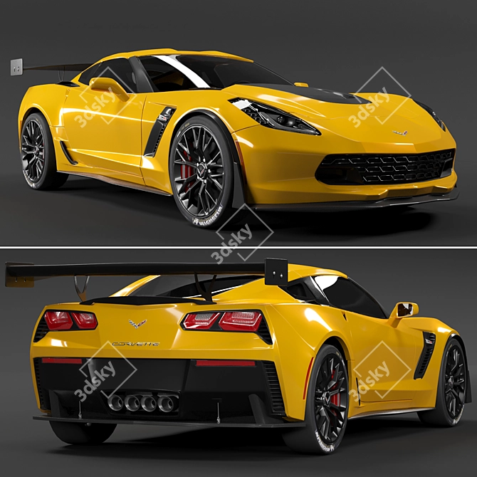 C7R 2015 Corvette Racecar Optimal 3D model image 2