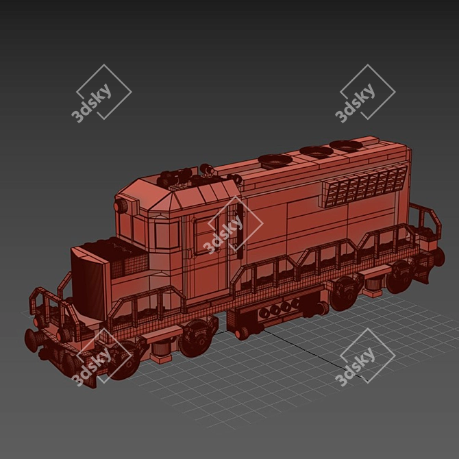 Train Lego Loco 3D Model 3D model image 5