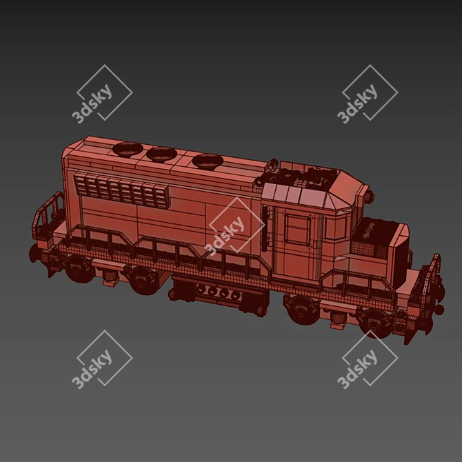 Train Lego Loco 3D Model 3D model image 6