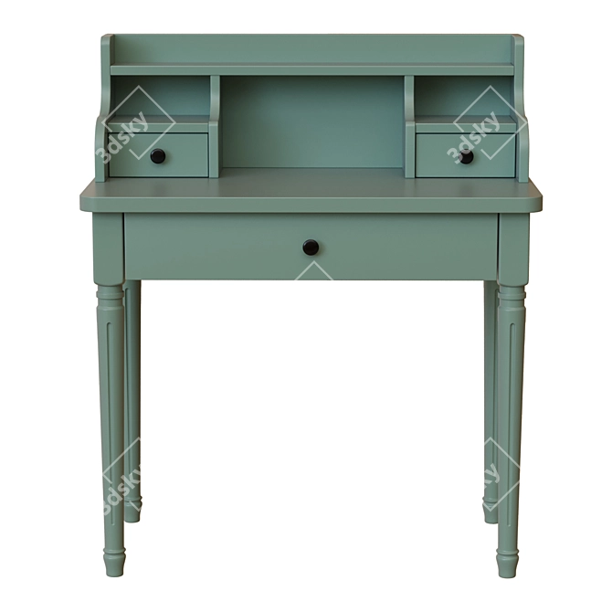 Elegant Eucalyptus Desk with Storage 3D model image 1