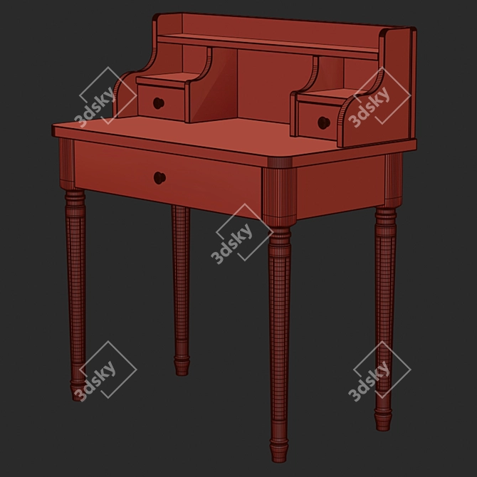 Elegant Eucalyptus Desk with Storage 3D model image 3