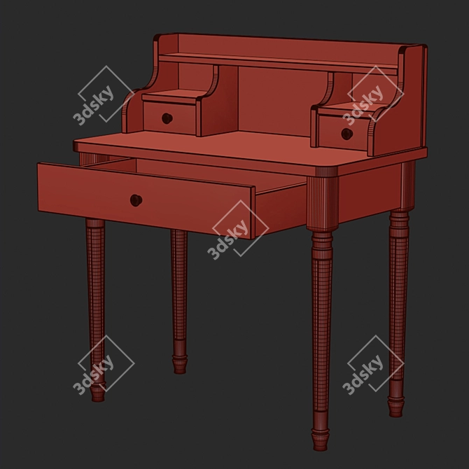 Elegant Eucalyptus Desk with Storage 3D model image 8