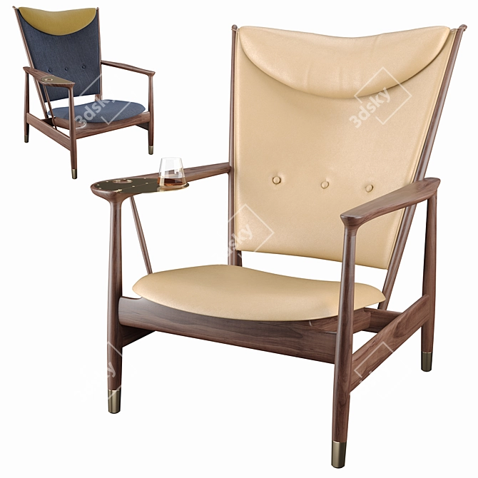 Premium Whisky Lounge Chair 3D model image 1