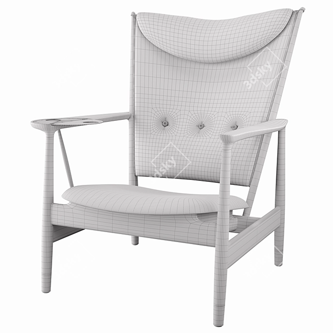 Premium Whisky Lounge Chair 3D model image 4