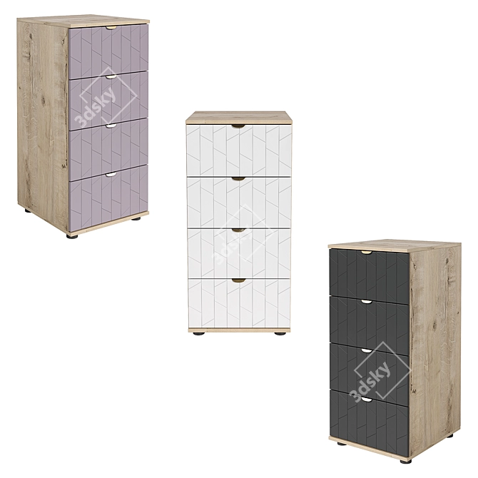 Monblan Angle Set of Dressers 3D model image 2