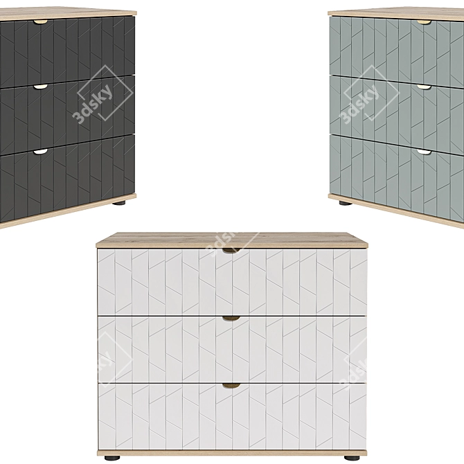 Monblan Angle Set of Dressers 3D model image 3