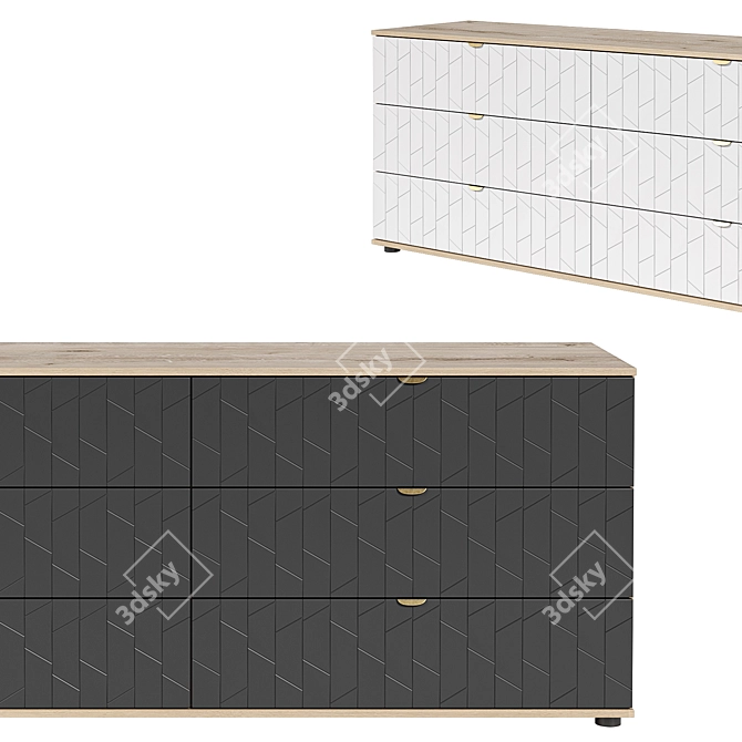 Monblan Angle Set of Dressers 3D model image 5