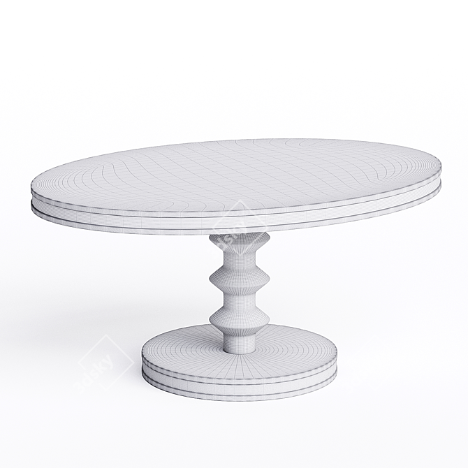 Frida Table in Oak Wood 3D model image 2