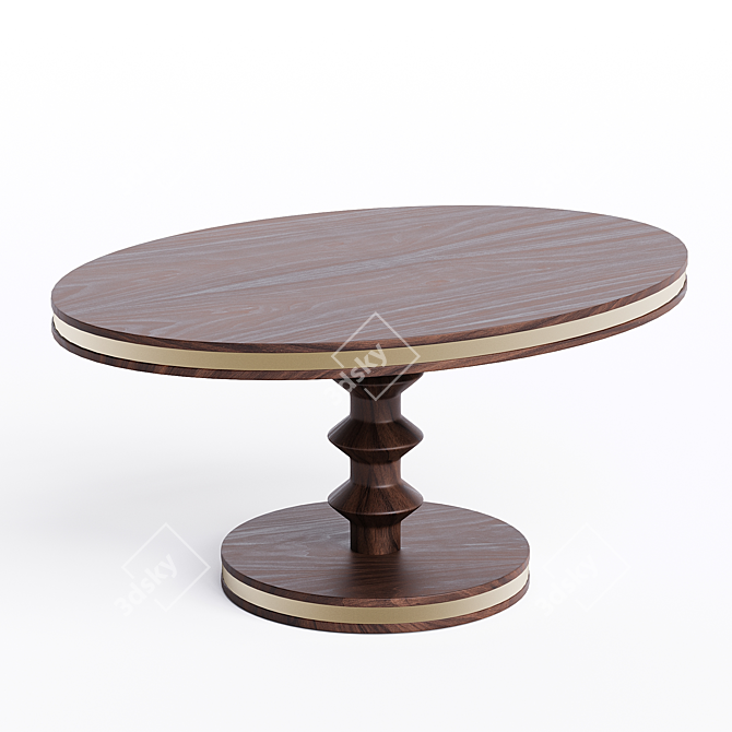 Frida Table in Oak Wood 3D model image 3