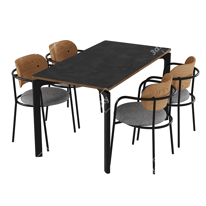 Modish Eclipse Chair & Nicola Table 3D model image 10