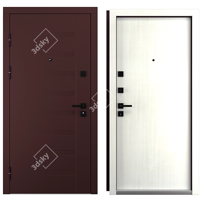 Premium Metal Entrance Door Ingrid 3D model image 3