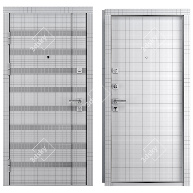 Premium Metal Entrance Door Ingrid 3D model image 4