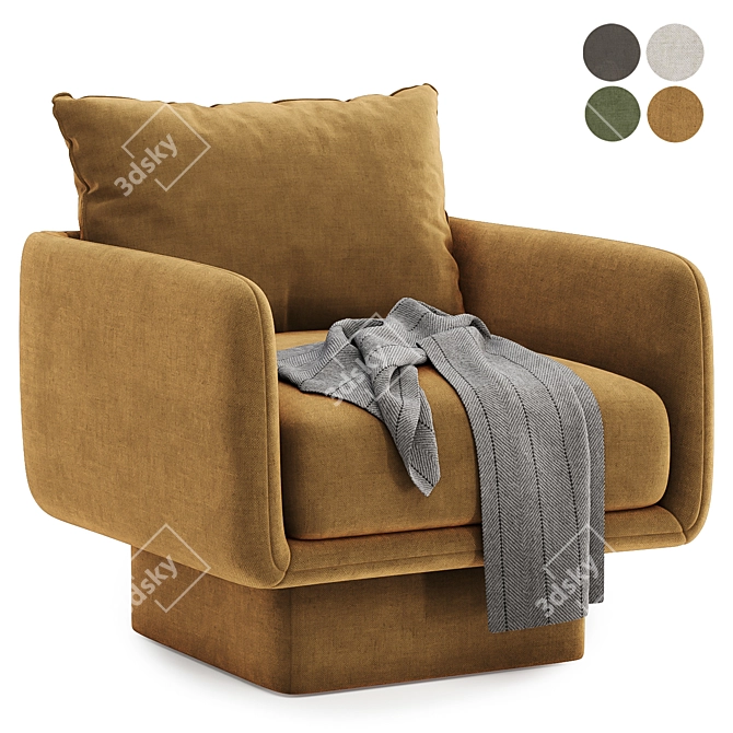 Stylish Lilas Sofa Collection, 4 Colors 3D model image 1