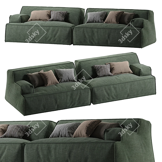 Baxter Damasco Sofa 2013 Model 3D model image 1