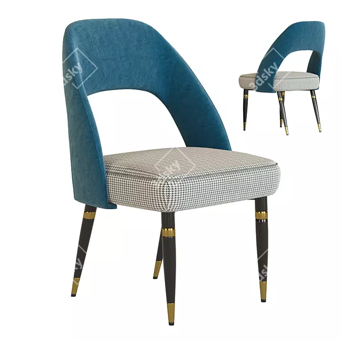 Kare Design Samantha Bluegreen Chair 3D model image 4