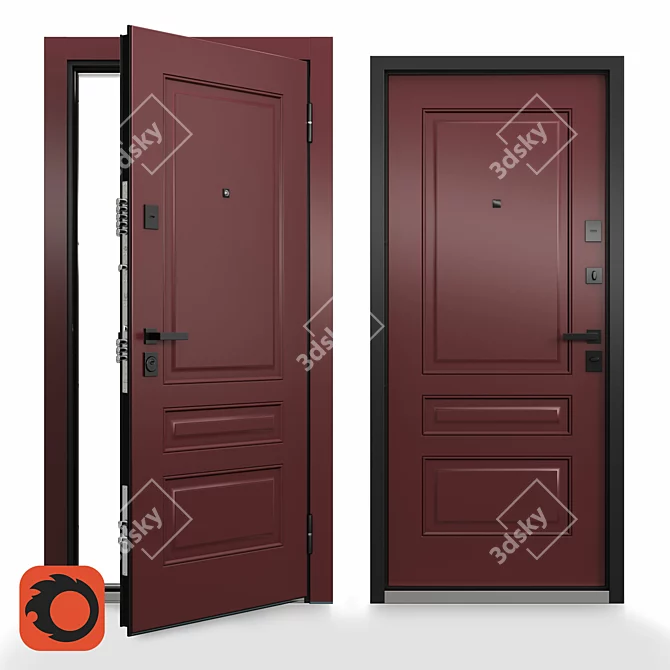 Title: Ultimatum M Steel Door Variety 3D model image 1