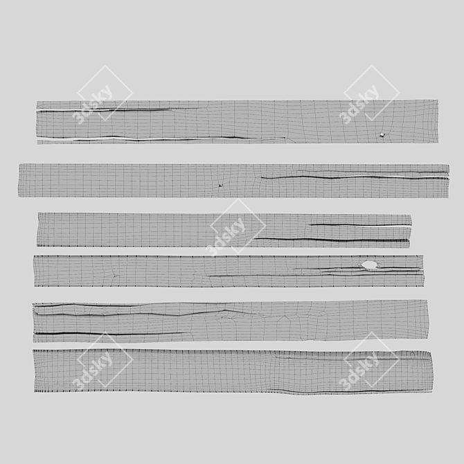 Vintage Painted Board Set 3D model image 5