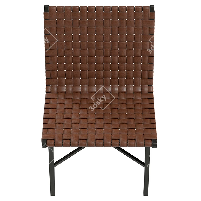 Modern Woven Accent Chair, Real-scale 3D model image 3