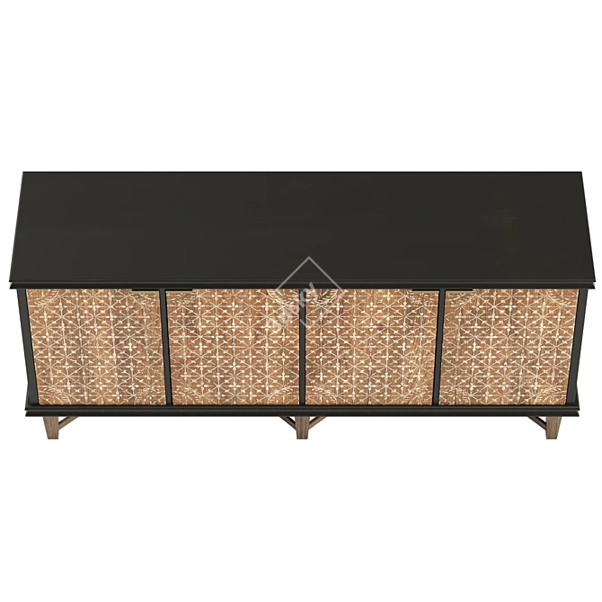 Modern Chelsea Media Console, Realistic 3D Model 3D model image 3