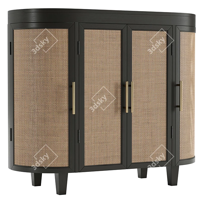 Modern UV-Mapped Cabinet Model 3D model image 1
