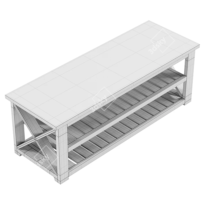 Modern Entryway Bench with Texture 3D model image 1