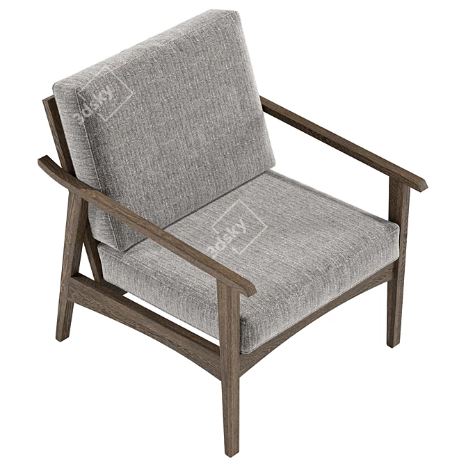 Modern Tate Accent Chair UV-Mapped 3D model image 5