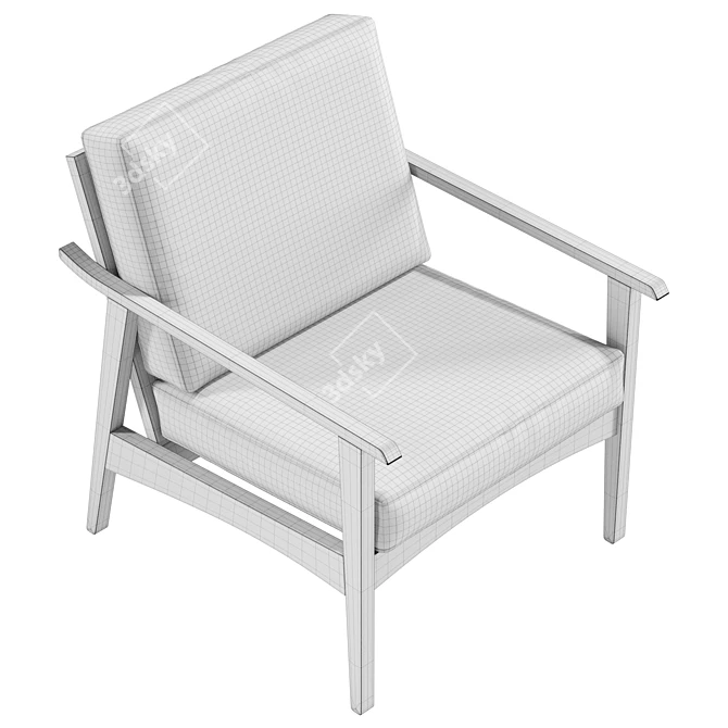 Modern Tate Accent Chair UV-Mapped 3D model image 6