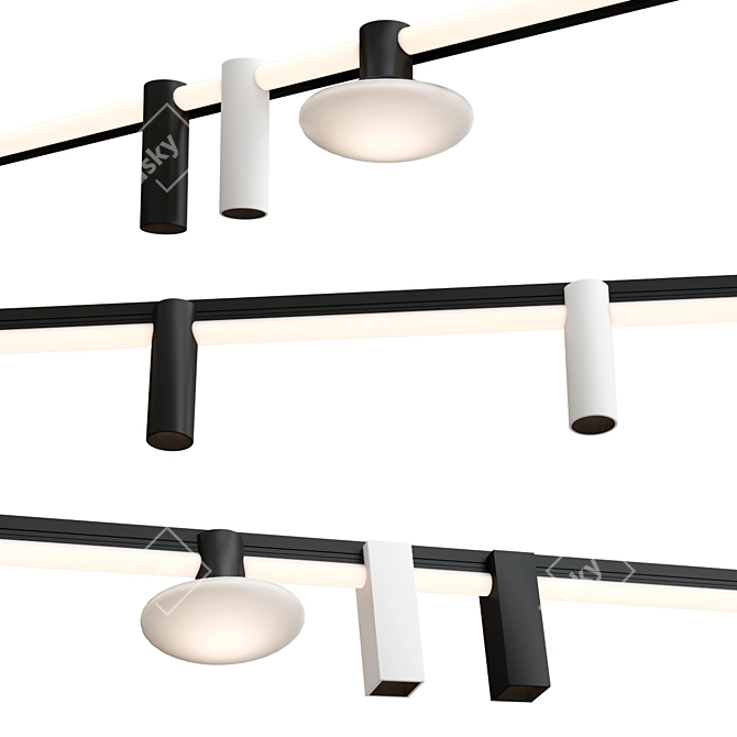 Modern Kreon KAGI Track Lights 3D model image 1