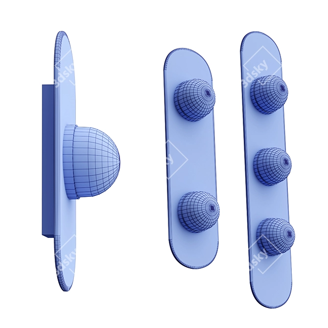 Modular Wall Lamp Trio 3D model image 3