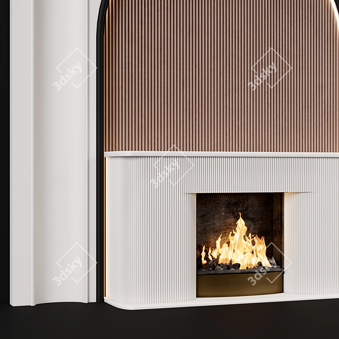 Modern Archway Fireplace 3D model image 2