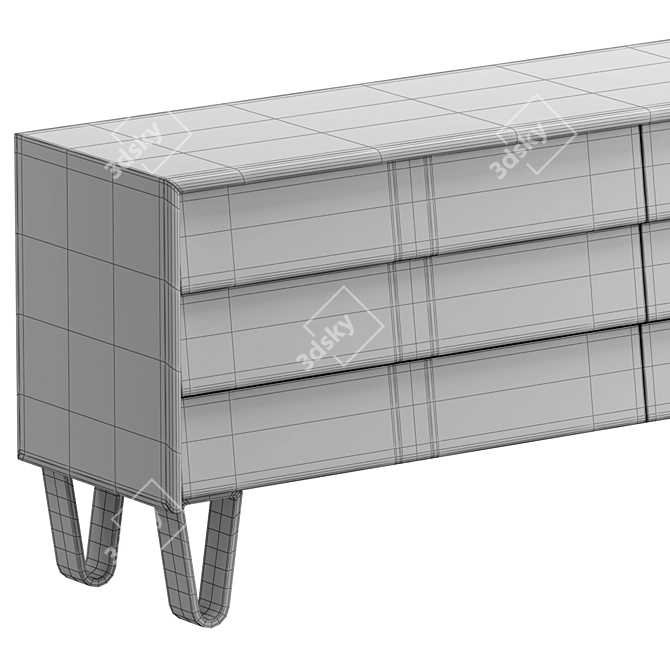 Modernica Bentwood Double Wide Dresser 3D model image 4