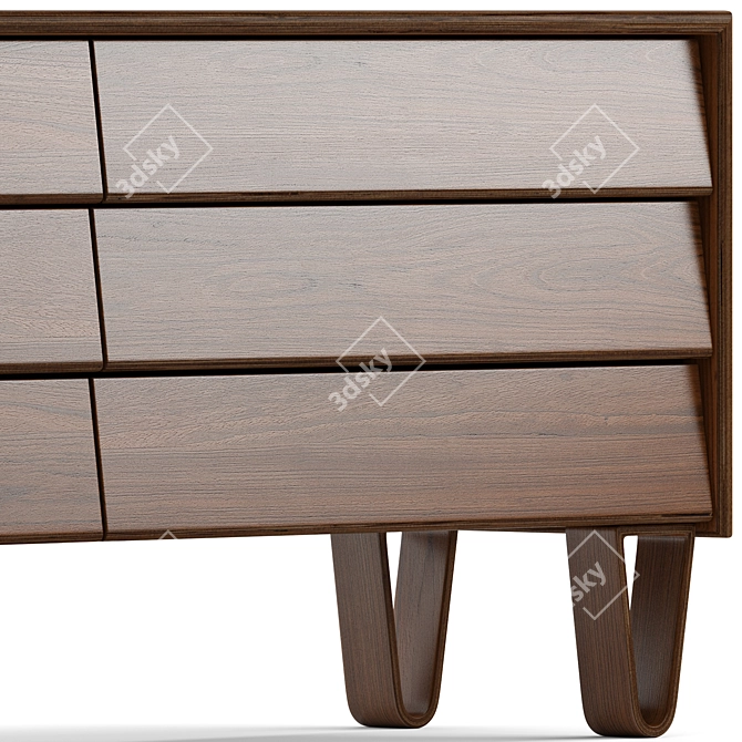 Modernica Bentwood Double Wide Dresser 3D model image 5