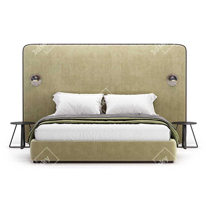 Sleek Como Bed Collection 3D model image 3