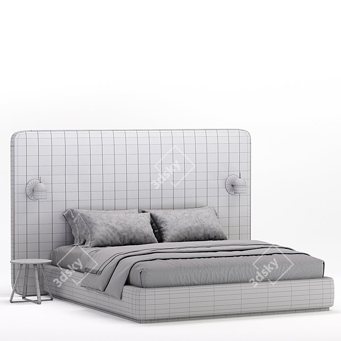 Sleek Como Bed Collection 3D model image 6